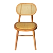 Pemberly Row Solid Wood with Natural Cane Side Chairs (Set of 2) in Natural