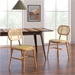 Pemberly Row Solid Wood with Natural Cane Side Chairs (Set of 2) in Natural