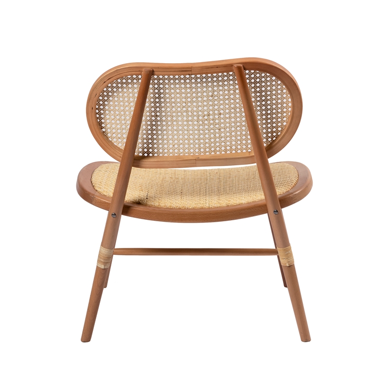 Pemberly Row Solid Wood with Natural Cane Side Chairs (Set of 2) in Natural
