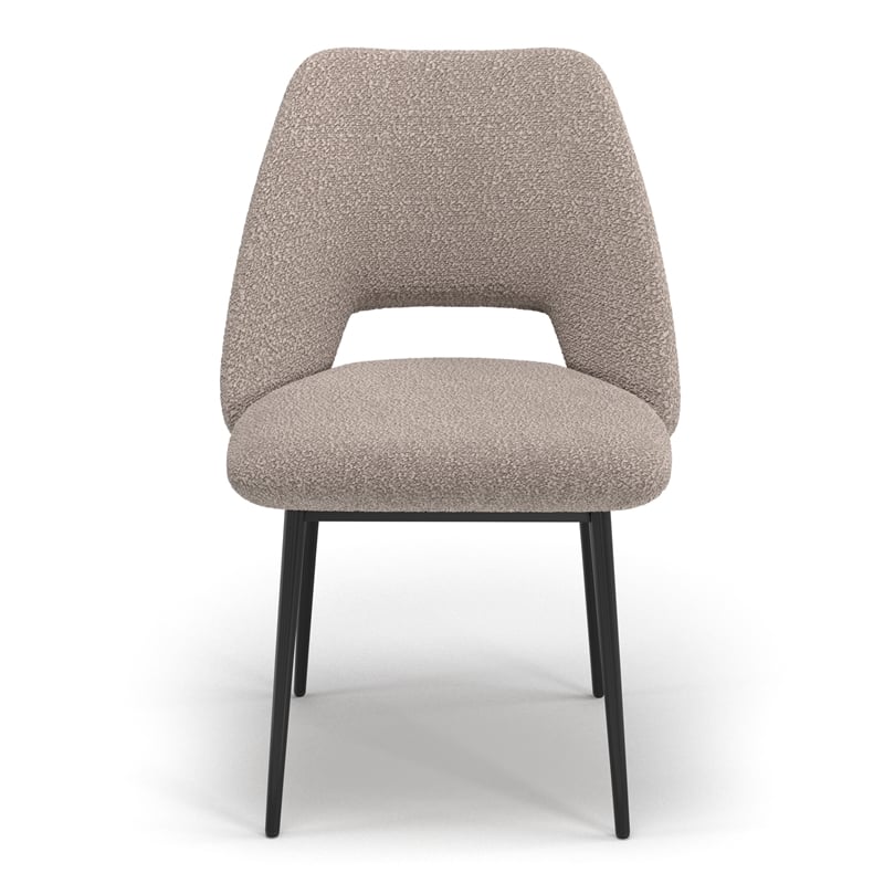 Pemberly Row Boucle Upholstered Seat and Back Side Chair (Set of 2) in Gray