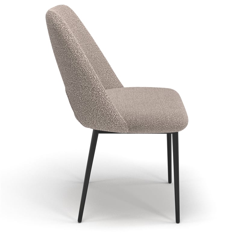 Pemberly Row Boucle Upholstered Seat and Back Side Chair (Set of 2) in Gray