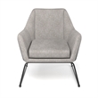 Pemberly Row Fabric Accent Chair with Black Powder Coated Sled Base in Beige