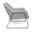 Pemberly Row Fabric Accent Chair with Black Powder Coated Sled Base in Beige