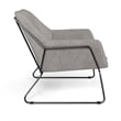 Pemberly Row Fabric Accent Chair with Black Powder Coated Sled Base in Beige