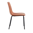 Pemberly Row Square Back Vegan Leather Side Chairs (Set of 2) in Light Brown
