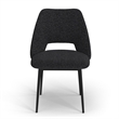 Pemberly Row Boucle Upholstered Seat and Back Side Chair (Set of 2) in Black