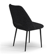 Pemberly Row Boucle Upholstered Seat and Back Side Chair (Set of 2) in Black
