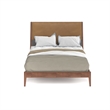 Pemberly Row Full Size Bed with Vegan Leather Upholstered Headboard in Walnut