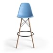 Pemberly Row Durable Molded Plastic Seat Bar Height Stools (Set of 2) in Blue