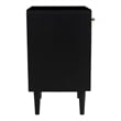Pemberly Row Circle One Door Nightstand - Black Finish - Natural Cane in Black