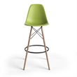 Pemberly Row Durable Molded Plastic Seat Bar Height Stools (Set of 2) in Green