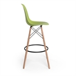Pemberly Row Durable Molded Plastic Seat Bar Height Stools (Set of 2) in Green