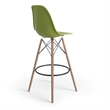 Pemberly Row Durable Molded Plastic Seat Bar Height Stools (Set of 2) in Green