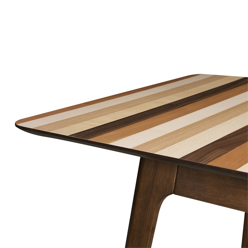 Pemberly Row Extendable Multi-Colored Tonal Striped Dining Table in Multicolor