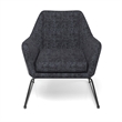 Pemberly Row Fabric Accent Chair with Black Powder Coated Sled Base in Charcoal