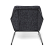 Pemberly Row Fabric Accent Chair with Black Powder Coated Sled Base in Charcoal