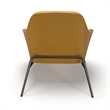 Pemberly Row Mid-Century Black Powder Coated Metal Frame Lounge Chair in Caramel