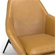 Pemberly Row Mid-Century Black Powder Coated Metal Frame Lounge Chair in Caramel