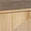 Pemberly Row Circle Solid Wood with Natural Woven Cane 2-Door Cabinet in Natural