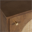 Pemberly Row Circle One Door Nightstand - Walnut Finish - Natural Cane in Walnut