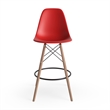 Pemberly Row Durable Molded Plastic Seat Counter Height Stools (Set of 2) in Red