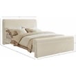 Pemberly Row Curved Headboard and Footboard King Bed in Rich Soft Cream Velvet