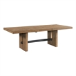 Pemberly Row Contemporary Wood Trestle Table in Weathered Oak