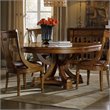 Pemberly Row Modern Pedestal Dining Table in Natural Wood Grain