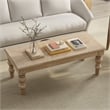 Pemberley Row Solid Mango Wood Natural Coffee Table Rectangular French-Country Design 18