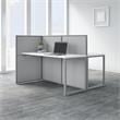 Pemberly Row 60W 2 Person Engineered Wood Cubicle Desk with 45H Panels in White