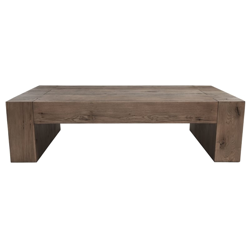 Pemberly Row Transitional Wood Coffee Table in Natural Brown