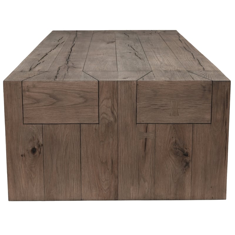 Pemberly Row Transitional Wood Coffee Table in Natural Brown