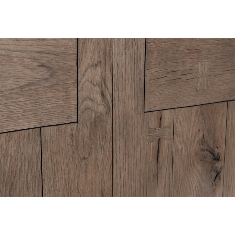 Pemberly Row Transitional Wood Coffee Table in Natural Brown