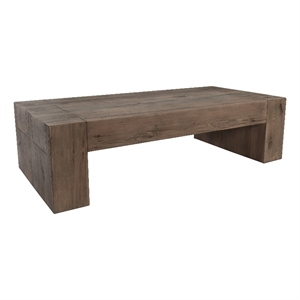 Pemberly Row Transitional Wood Coffee Table in Natural Brown