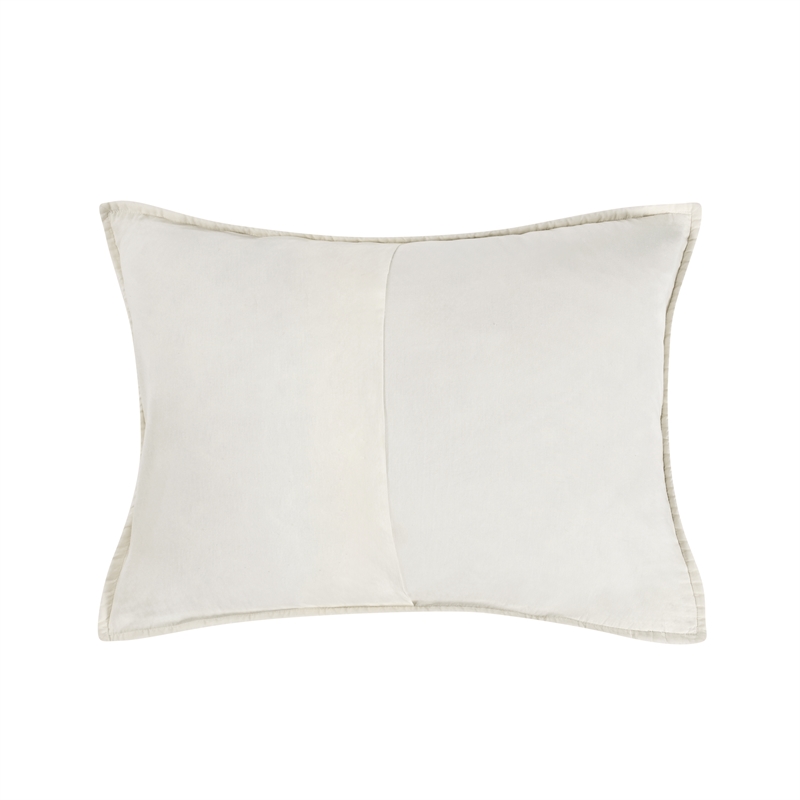 Pemberly Row Modern Cotton Linen Eggshell Beige Standard Sham