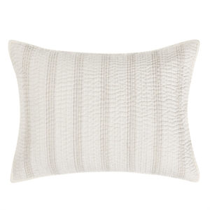 Pemberly Row Modern Cotton Linen Eggshell Beige Standard Sham