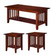Pemberly Row Set of 3 Transitional Coffee Table & End Table in Walnut