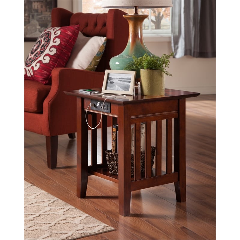 Pemberly Row Set of 3 Transitional Coffee Table & End Table in Walnut