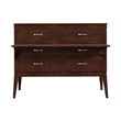 Pemberly Row Set of 2 Walnut Full Size Murphy Bed Desk w/ Mattress & Side Table