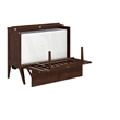 Pemberly Row Set of 2 Walnut Full Size Murphy Bed Desk w/ Mattress & Side Table