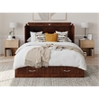Pemberly Row Set of 2 Murphy Full Bed Chest with Mattress & Side Table in Walnut