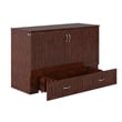 Pemberly Row Set of 2 Queen Murphy Bed Chest with Mattress & Side Table - Walnut