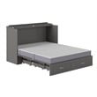 Pemberly Row Set of 2 Queen Murphy Bed Chest with Mattress & Side Table in Gray