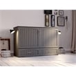 Pemberly Row Set of 2 Queen Murphy Bed Chest with Mattress & Side Table in Gray