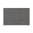 Pemberly Row Set of 2 Queen Murphy Bed Chest with Mattress & Side Table in Gray