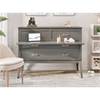 Pemberly Row Set of 2 Gray Full Size Murphy Bed Desk with Mattress & Side Table