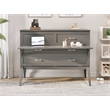 Pemberly Row Set of 2 Gray Full Size Murphy Bed Desk with Mattress & Side Table