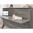 Pemberly Row Set of 2 Gray Full Size Murphy Bed Desk with Mattress & Side Table