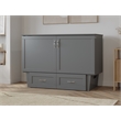 Pemberly Row Set of 2 Gray Full Size Murphy Bed Chest with Mattress & Side Table