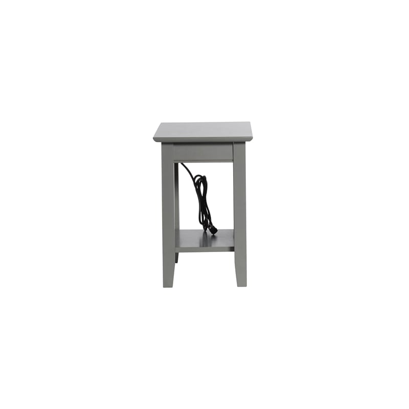 Pemberly Row Set of 2 Queen Murphy Bed Chest & Side Table in Gray